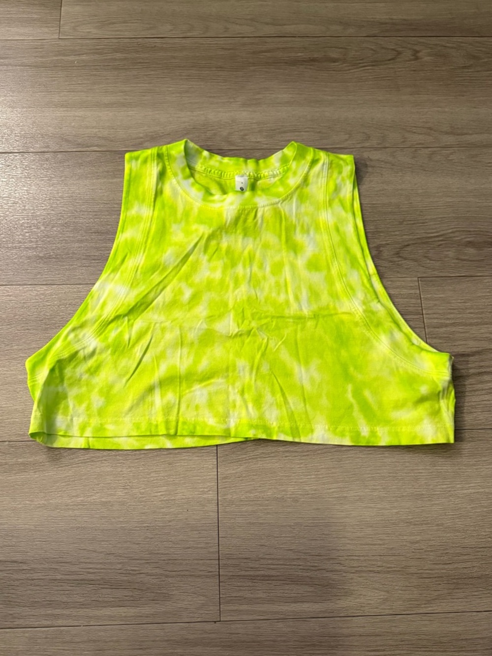 lululemon athletica Neon Yellow Tie-Dye Cropped Muscle Tank